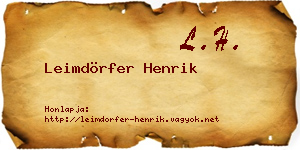 Leimdörfer Henrik névjegykártya