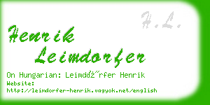 henrik leimdorfer business card